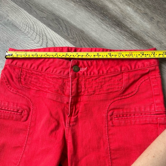 Marissa Webb Red Moto Skinny Jeans Zip Ankle Crop Fitted Denim Biker Pants 27 - Picture 7 of 12